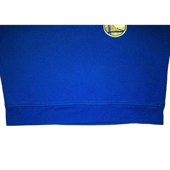Golden State Warriors Royal Blue 3/4 Sleeve Cropped Sweatshirt w/ Rhinestones Sm - Picture 4 of 8